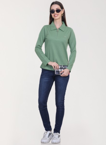 UNEMODE JACQUARD KNIT ZIP COLLAR SWAEATSHIRT