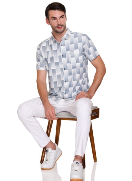 ARRAY PRINTED SHIRT WITH FRONT OPEN