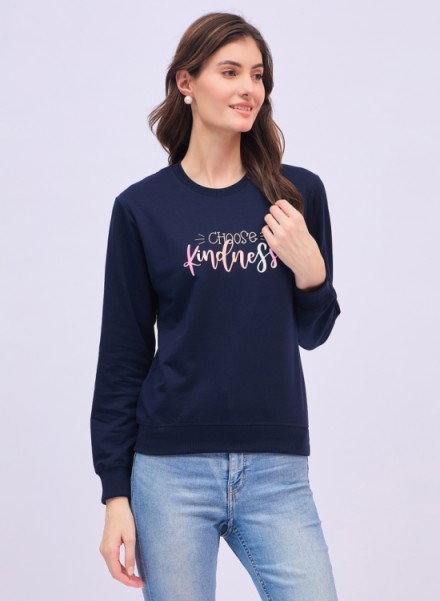 UNEMODE Women Full Sleeve Printed Sweatshirt