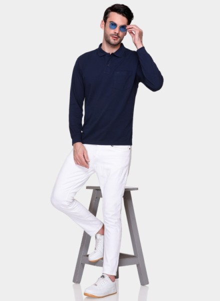 Array Solid Full Sleeve Polo