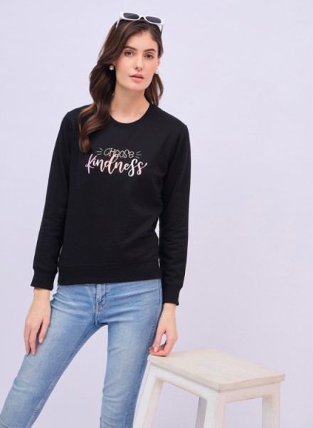 UNEMODE Women Full Sleeve Printed Sweatshirt