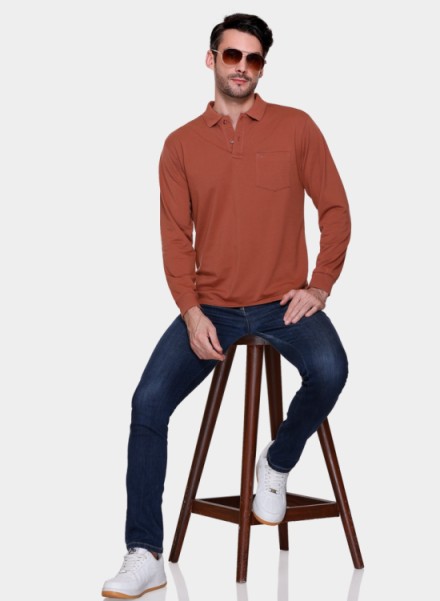 Array Solid Full Sleeve Polo