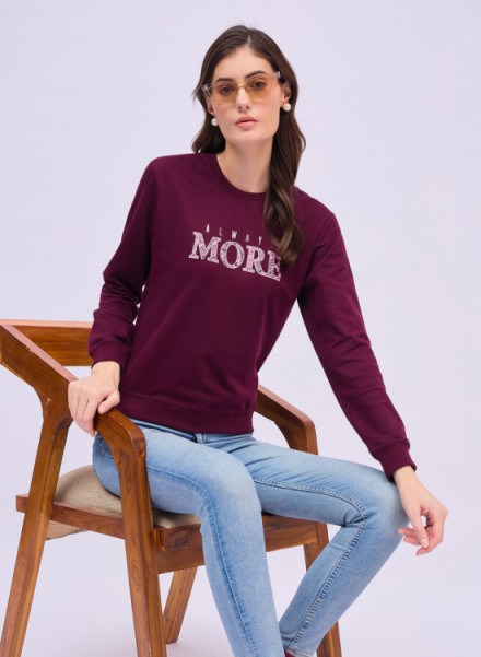 UNEMODE Women Full Sleeve Printed Sweatshirt