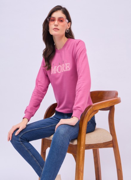 UNEMODE Women Full Sleeve Printed Sweatshirt