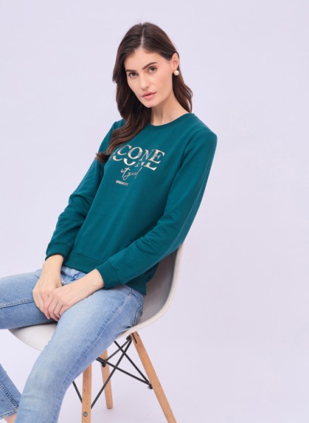 UNEMODE Women Full Sleeve Printed Sweatshirt