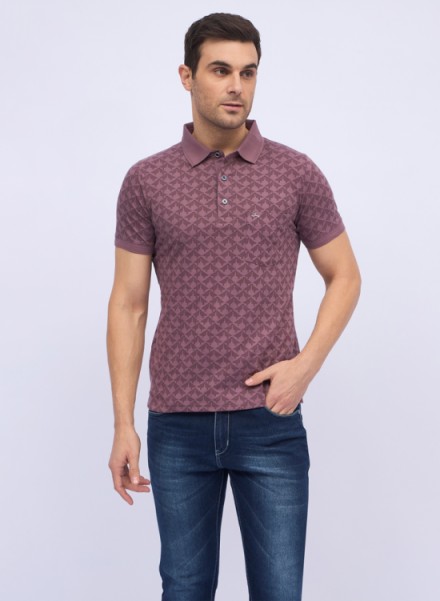 Mens Half Sleeve Cotton Abstract Branded Polo T-Shirt