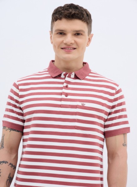 Men Striped Polo T-Shirt