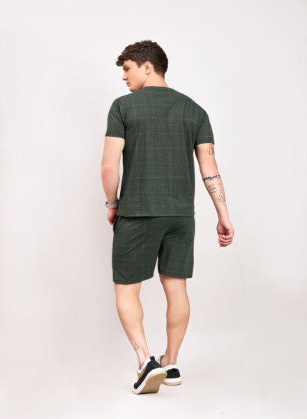 Mens BottelGreen printed coord Set