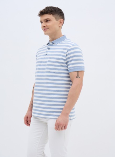 Men Striped Polo T-Shirt
