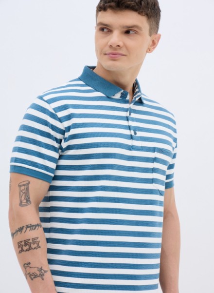 Men Striped Polo T-Shirt