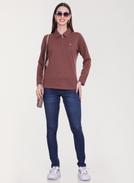 UNEMODE JACQUARD KNIT ZIP COLLAR SWAEATSHIRT